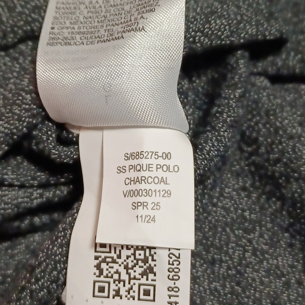 Old Navy Mens Classic Fit Pique Polo Shirt Charcoal Grey‎ Pinstripe L 685275-00 - Picture 8 of 10